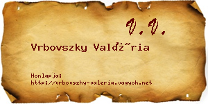 Vrbovszky Valéria névjegykártya